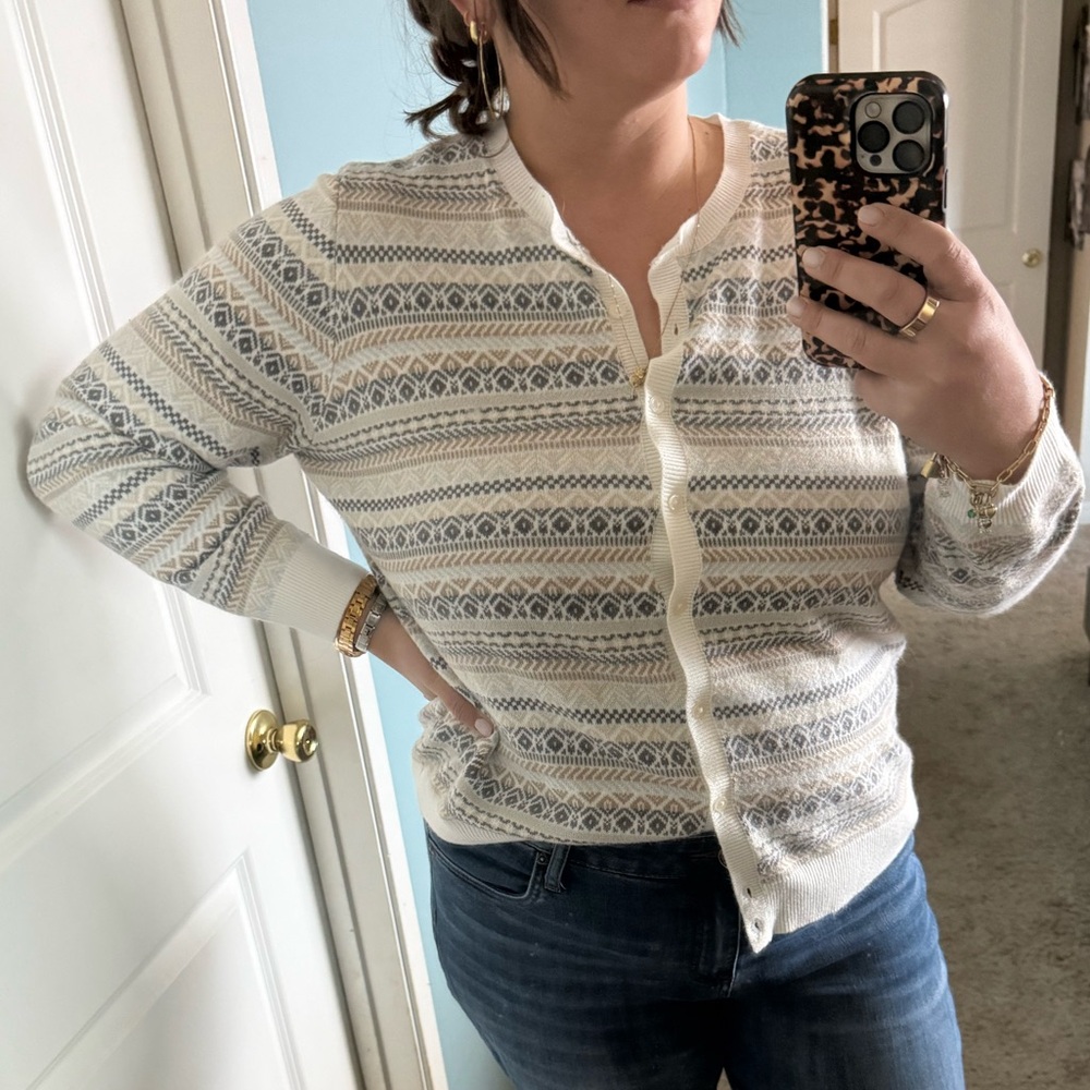 Croft & Barrow Fair Isle Button Front Cardigan